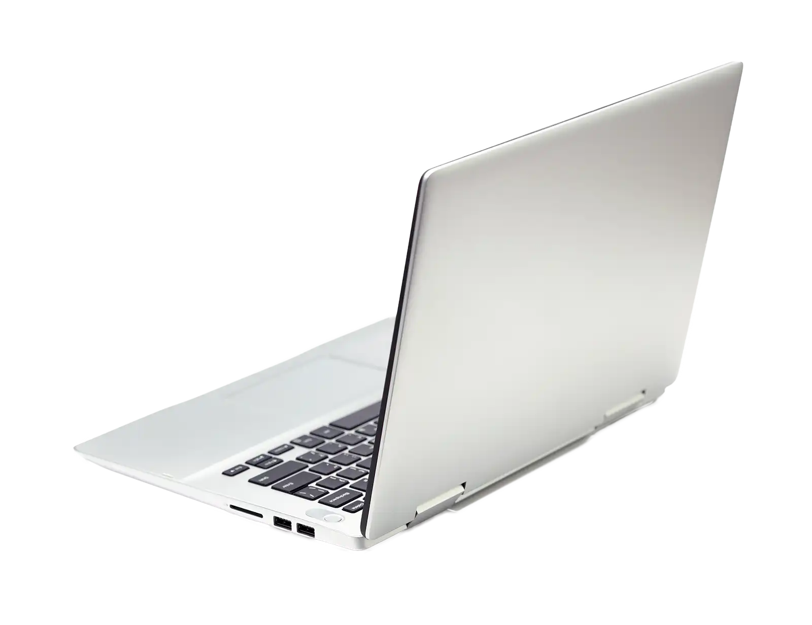 open laptop from behind