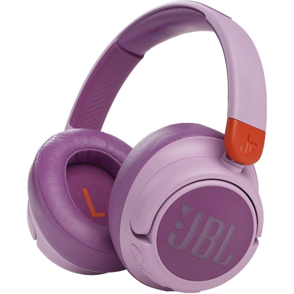 jbl jr 460 nc over ear headphones with noise canceling for kids in pink