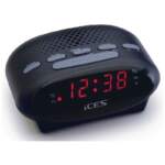 LENCO ICR-210 FM Clock Radio & Alarm Clock, black