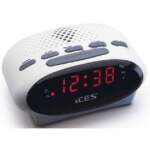 LENCO ICR-210 FM Clock Radio & Alarm Clock, white