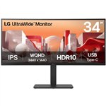86,72cm / 34" (3440x1440) LG 34BA75QE-B 21:9 WQHD IPS Curved 5ms 60Hz HDR10 HDMI DP USB-C Speaker