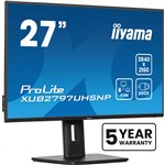 68,5cm / 27" (3840x2160) iiyama ProLite XUB2797UHSNP-B1 16:9 4k UHD IPS 4ms 60Hz HDMI DP USB-C KVM Speaker Pivot Black