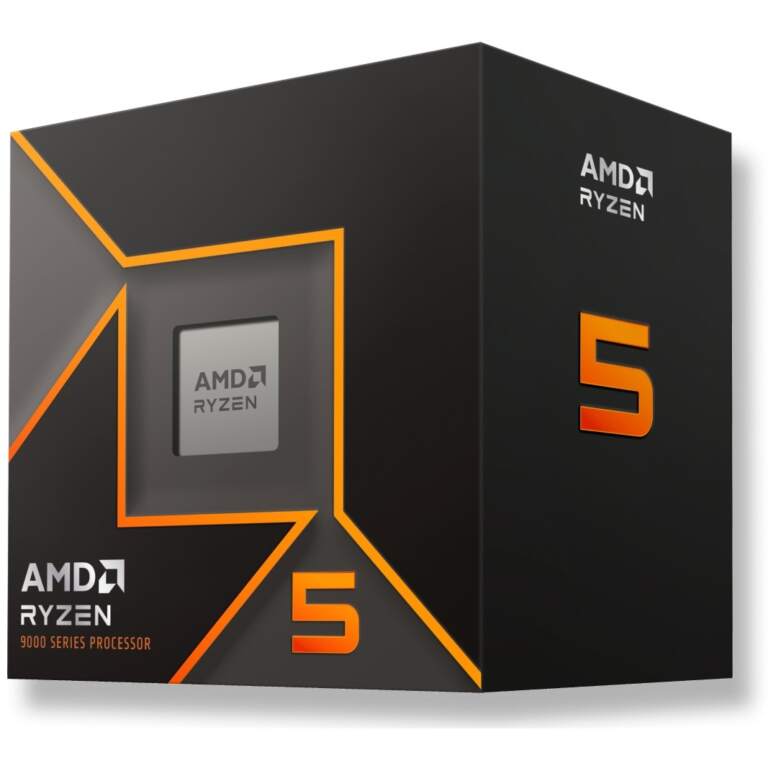 AMD Ryzen 5 9600 5.2GHz AM5 6C/12T 65W 38MB Processor with Wraith Stealth Cooler Box