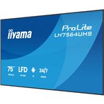 IIYAMA 189.3cm(75") LH7564UHS-B1AG 16:9 2xHDMI+USB-C