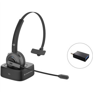 CONCEPTRONIC Headset Wireless BT 5.0 +Ladestation black