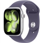 Apple Watch S11 Aluminium Cellular 46mm Silber (Sportarmband nebelviolett) M/L