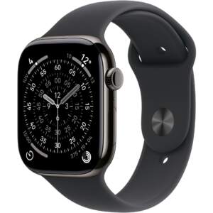 apple watch s11 titan schiefer cellular 46mm (sportarmband schwarz) s/m